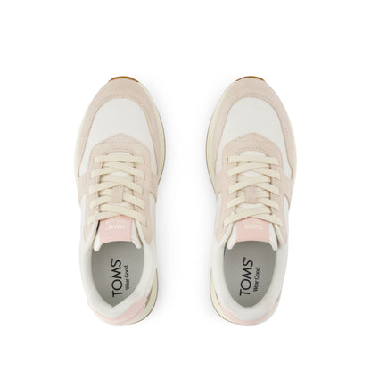 TRVL LITE Retro Runner Sneaker - Water Repellent Cream Vintage Twill Top View