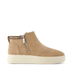 Percy Mid Platform Sneaker - Water Resistant Mid Taupe Suede Side View