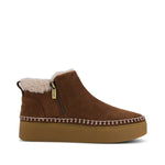 Percy Mid Platform Sneaker - Water Resistant Hot Cocoa Suede w/ Faux Fur Side View