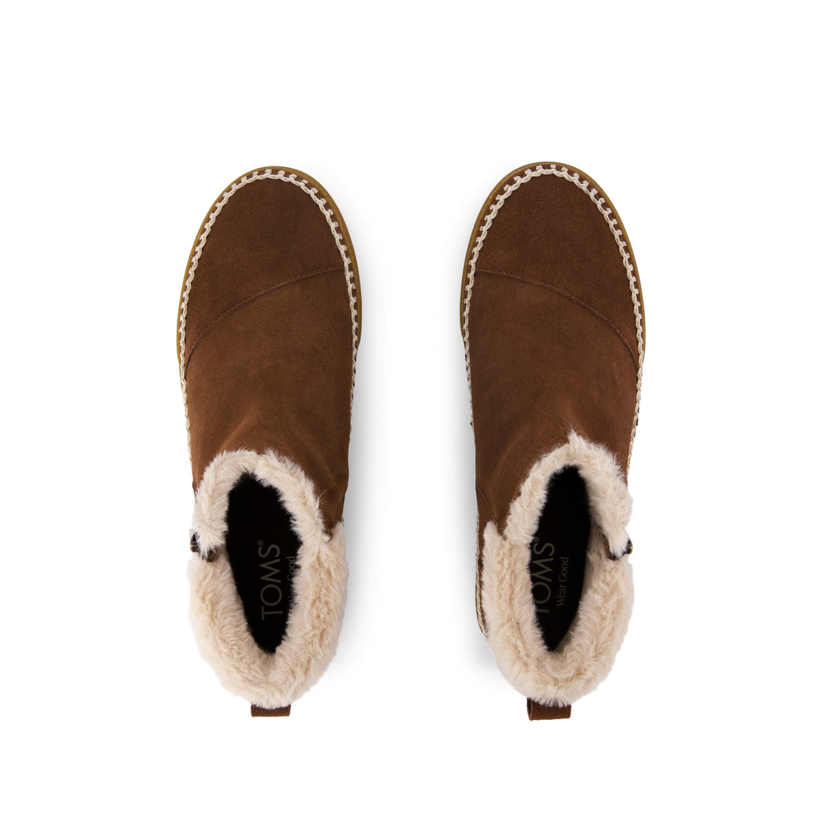 Percy Mid Platform Sneaker - Water Resistant Hot Cocoa Suede w/ Faux Fur Top View
