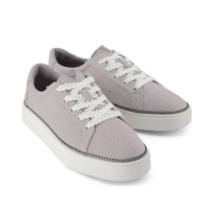 Izzy Lace-Up Sneaker - Drizzle Grey Heritage Canvas Front View