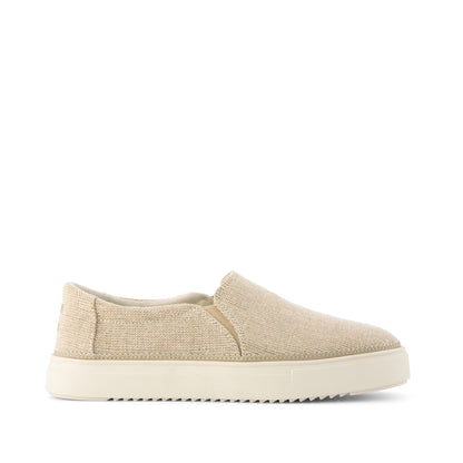 Emily Slip On Sneaker - Natural Undyed Heritage Canvas Side View