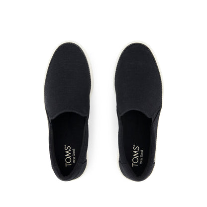 Emily Slip On Sneaker - Black Heritage Canvas Top View