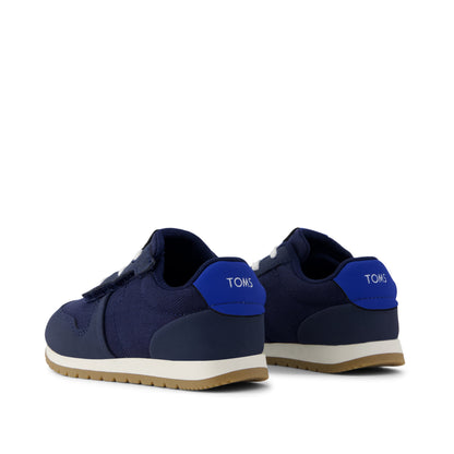 TRVL LITE Retro Runner Toddler Sneaker - Water Repellent Multi Navy Vintage Twill Back View