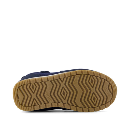 TRVL LITE Retro Runner Toddler Sneaker - Water Repellent Multi Navy Vintage Twill Bottom Sole View