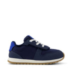 TRVL LITE Retro Runner Toddler Sneaker - Water Repellent Multi Navy Vintage Twill Side View