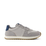 TRVL LITE Retro Runner Kids Sneaker - Water Repellent Drizzle Grey Vintage Twill Side View