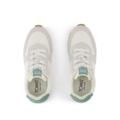 TRVL LITE Retro Runner Kids Sneaker - Water Repellent Multi Egret Vintage Twill Top View