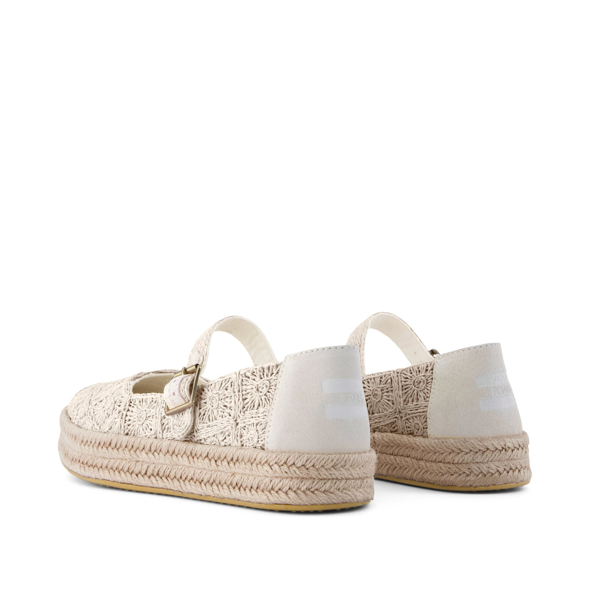 Carolina Mary Jane Espadrille - Undyed Floral Raffia Back View