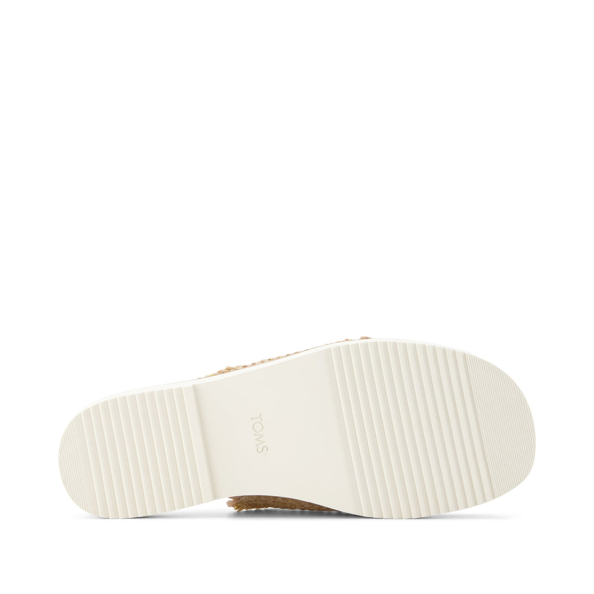 Mae Crossover Slide Sandal - Natural Metallic Rafia Bottom Sole View