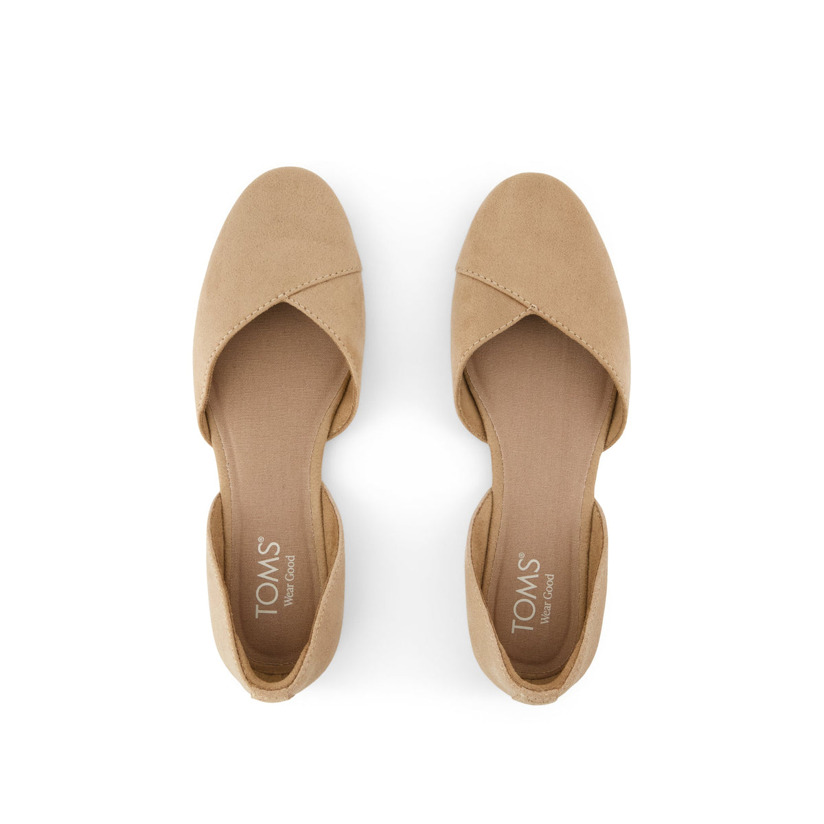 Gemma D'Orsay Flat - Taupe Metallic Crosshatch Suede Top View