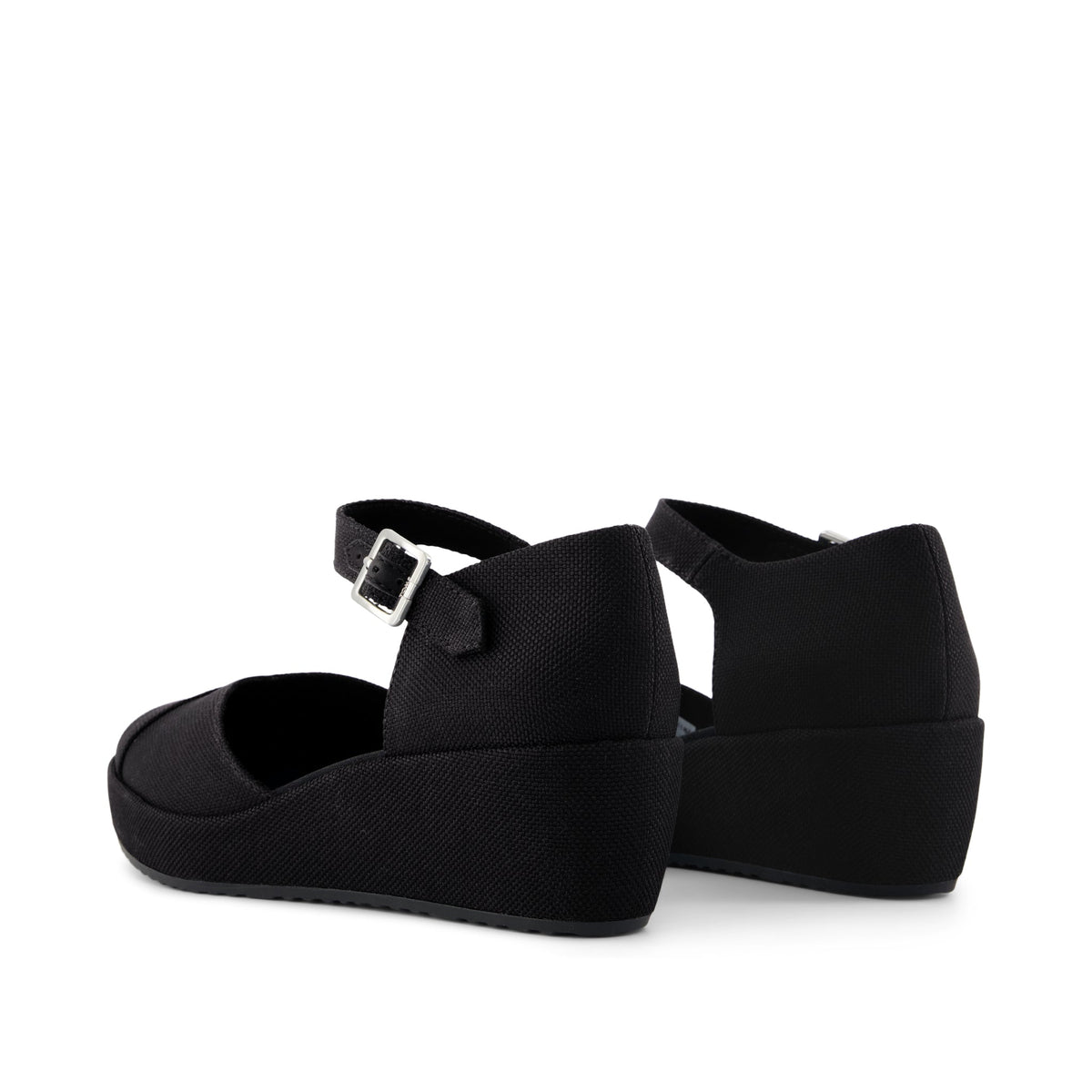 Gwyneth Wedge - Black Canvas Back View