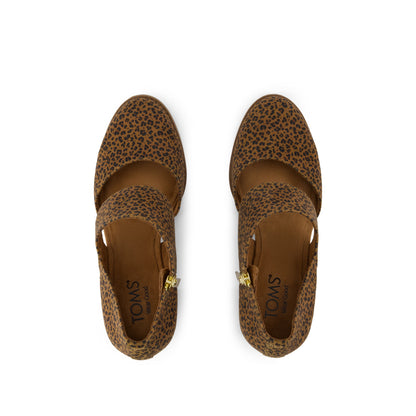 Milan Nova Heel - Toffee Leopard Print Top View