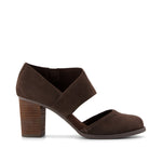 Milan Nova Heel - Chocolate Brown Kid Suede Side View