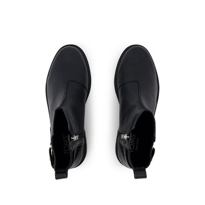 Astrid Boot - Water Repellent Black Faux Leather Top View
