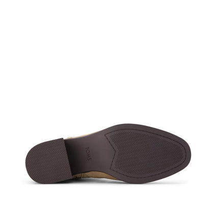 Delilah Heeled Boot - Water Repellent Taupe Suede Bottom Sole View