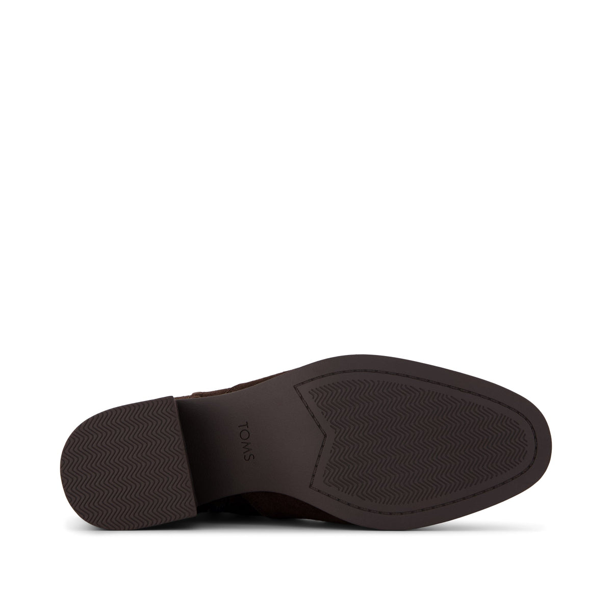 Delilah Heeled Boot - Water Repellent Chocolate Brown Suede Bottom Sole View