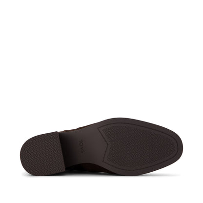 Delilah Heeled Boot - Water Repellent Chocolate Brown Suede Bottom Sole View