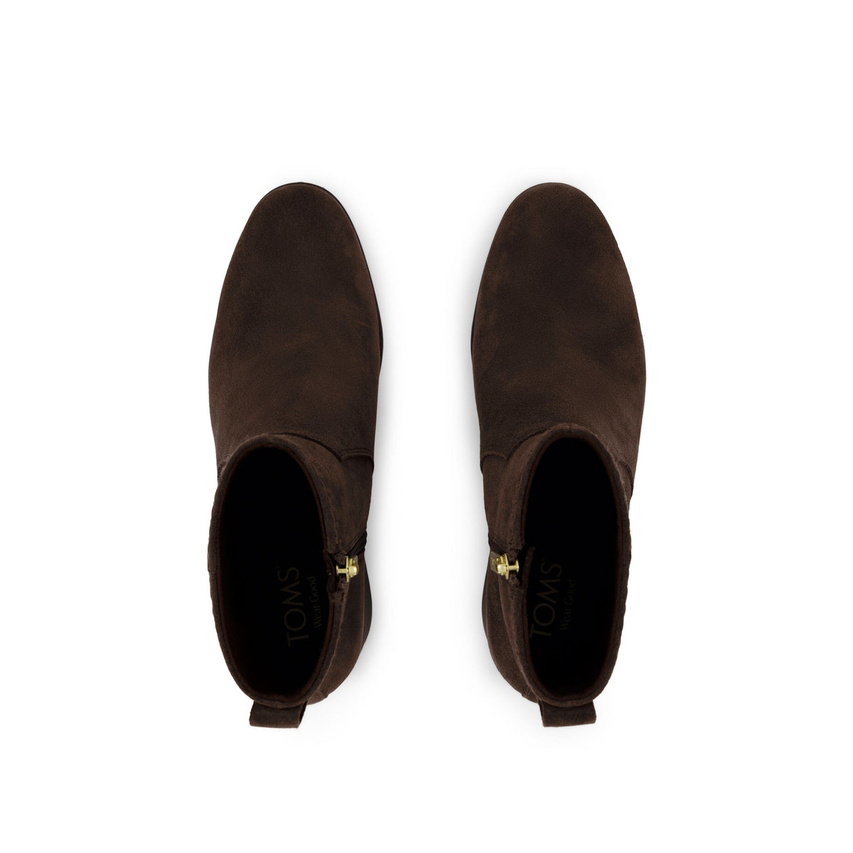 Delilah Heeled Boot - Water Repellent Chocolate Brown Suede Top View