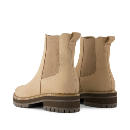 Bennet Boot - Water Resistant Taupe Nubuck Leather Back View