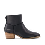 Elia Ankle Boot - Water Resistant Black Leather Side View