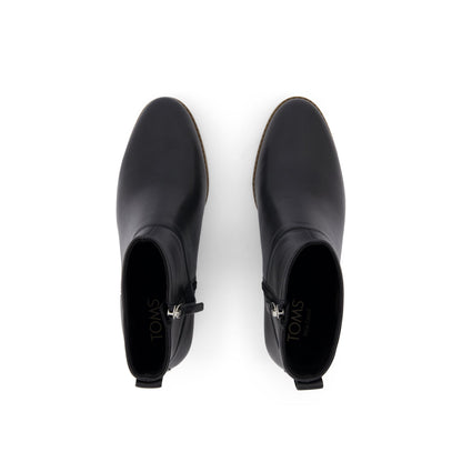 Elia Ankle Boot - Water Resistant Black Leather Top View