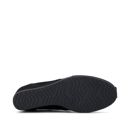 Desert Wedge Ankle Bootie - Black Suede Bottom Sole View