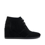 Desert Wedge Ankle Bootie - Black Suede Side View