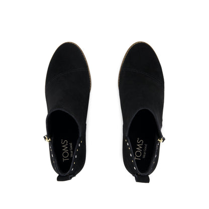 Goldie Wedge Ankle Bootie - Black Suede w/ Studs Top View