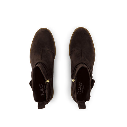 Marlow Boot - Water Repellent Chocolate Brown Suede Top View