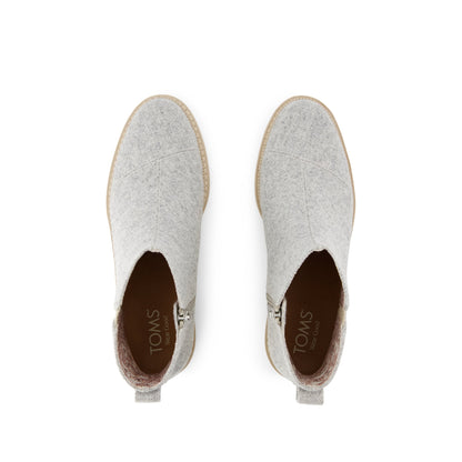 Mina Wedge Boot - Water Repellent Light Grey Heritage Herringbone Top View