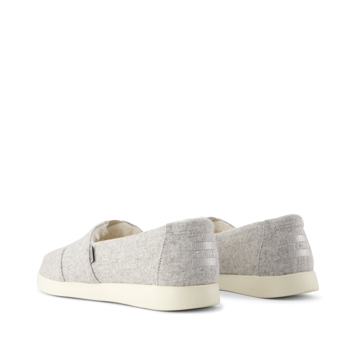 Alpargata Plus - Light Grey Heathered Tweed w/ Faux Fur Back View