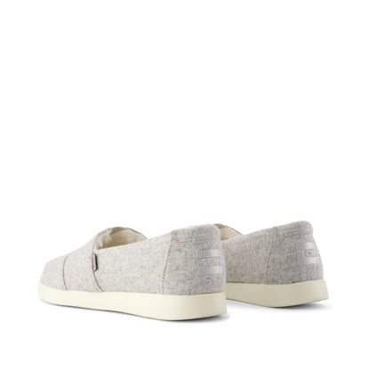 Alpargata Plus - Light Grey Heathered Tweed w/ Faux Fur Back View