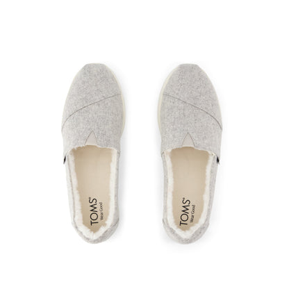 Alpargata Plus - Light Grey Heathered Tweed w/ Faux Fur Top View