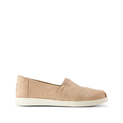 Alpargata Plus - Bronze Metallic Crosshatch Suede Side View