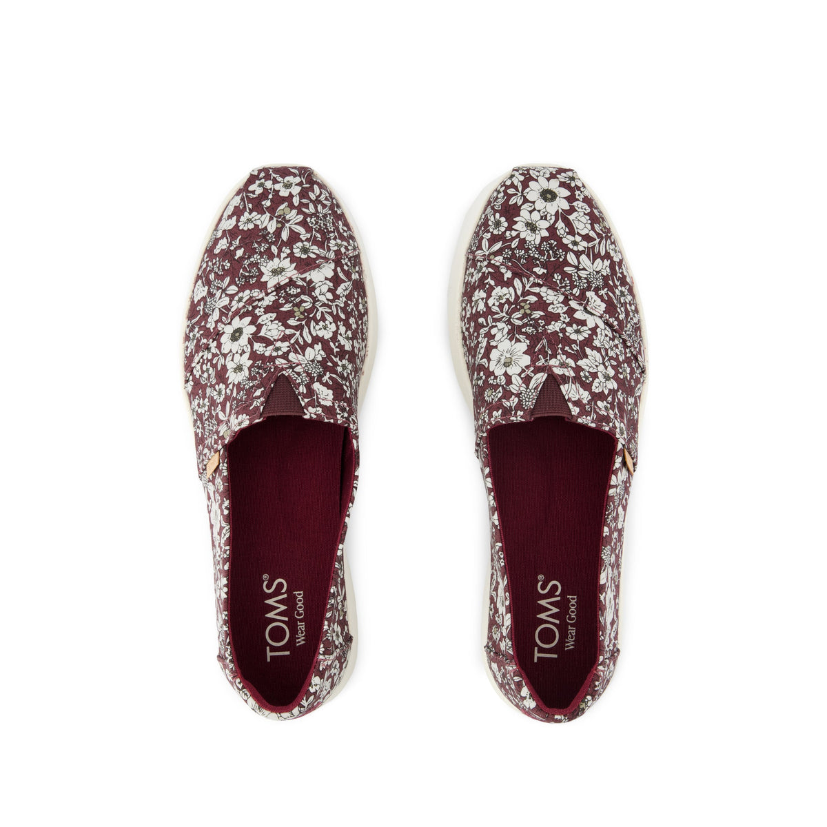 Alpargata Plus - Burgundy Floral Print Top View
