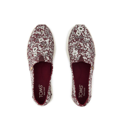 Alpargata Plus - Burgundy Floral Print Top View