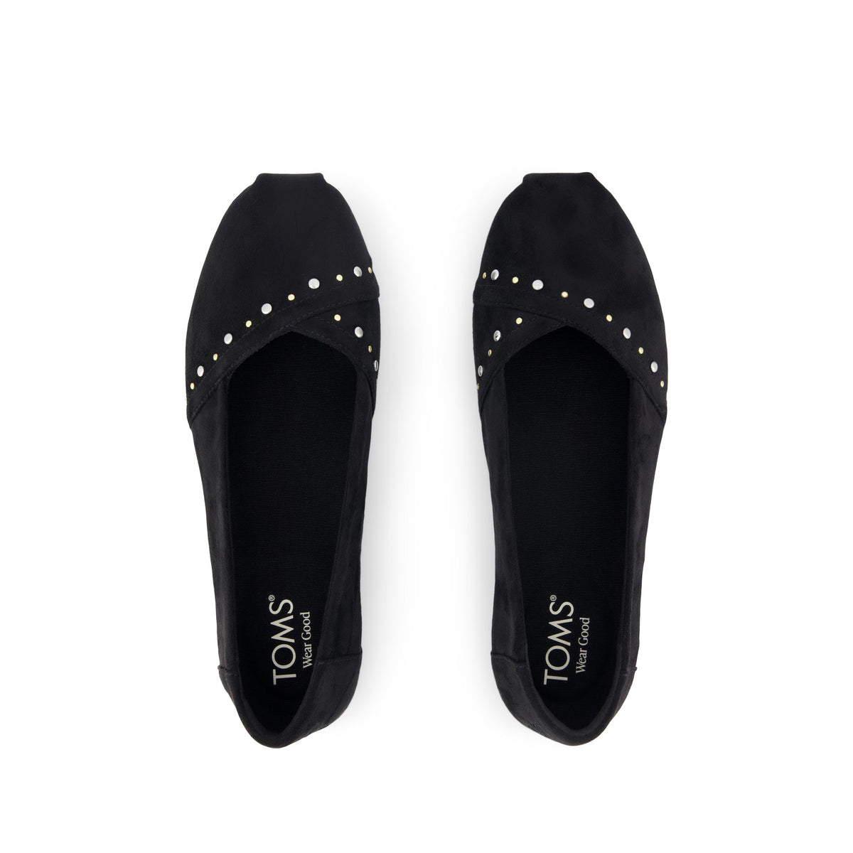 Alpargata Ballet Flat - Black Microsuede Top View