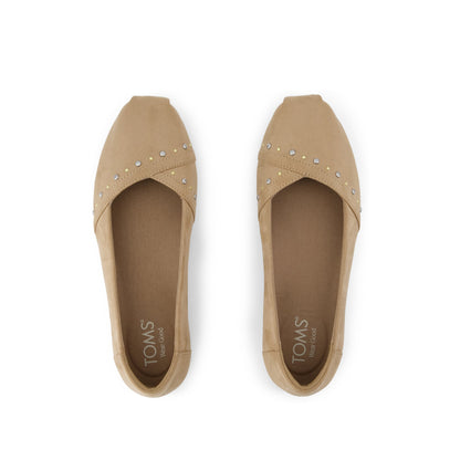 Alpargata Ballet Flat - Taupe Microsuede Top View
