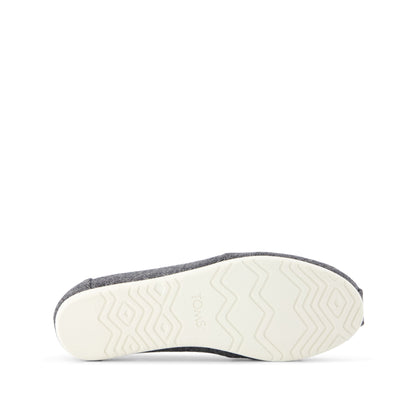 Alpargata Ballet Flat - Charcoal Heritage Herringbone w/ Faux Shearling Bottom Sole View