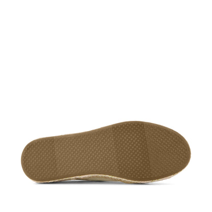 Carolina Lace-Up Espadrille - Metallic Embroidered Palm Trees Bottom Sole View