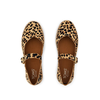 Carolina Mary Jane Espadrille - Brown Sugar Leopard Print Hair Top View