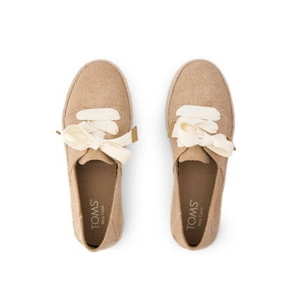Carolina Lace-Up Espadrille - Bronze Crosshatch Suede Top View