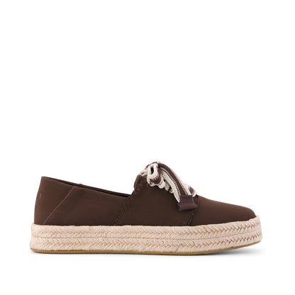 Carolina Lace-Up Espadrille - Hot Cocoa Deco Stitch Side View
