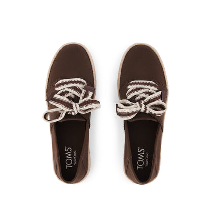 Carolina Lace-Up Espadrille - Hot Cocoa Deco Stitch Top View