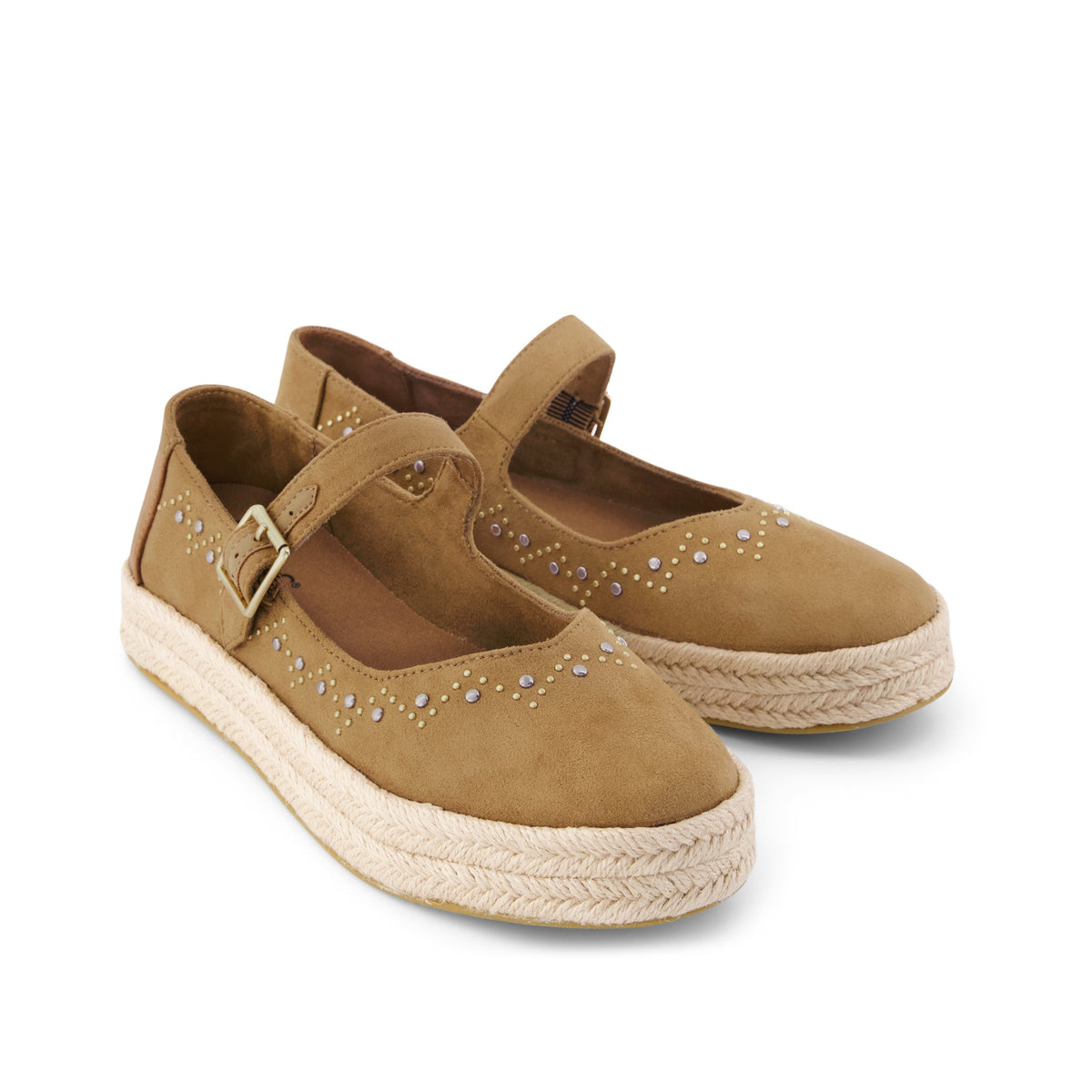 Carolina Mary Jane Espadrille - Toffee Microsuede Front View