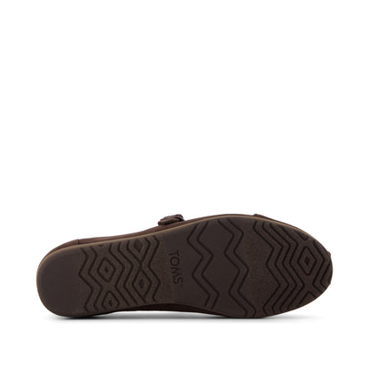 Alpargata Mary Jane - Chocolate Brown Premium Velvet Bottom Sole View