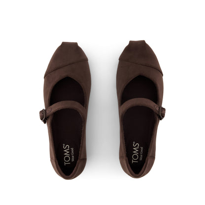 Alpargata Mary Jane - Chocolate Brown Premium Velvet Top View