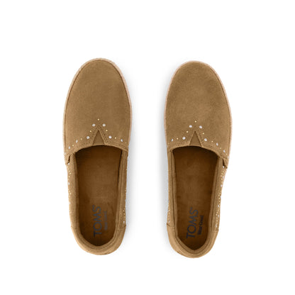 Valencia Platform Espadrille - Toffee Suede Top View