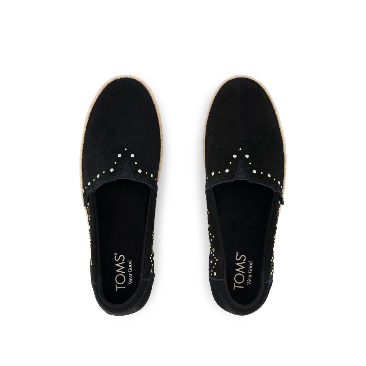 Valencia Platform Espadrille - Black Suede Top View